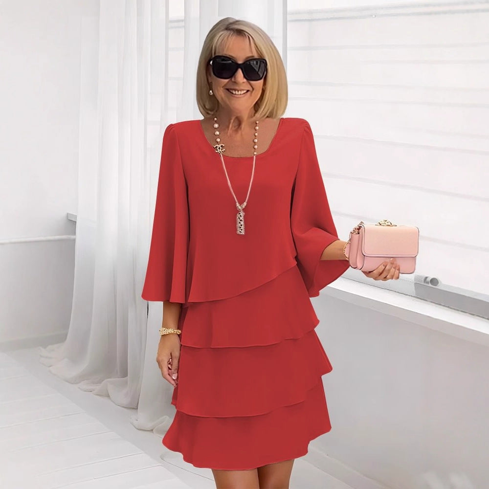 Maria – Elegante midi-jurk met volants