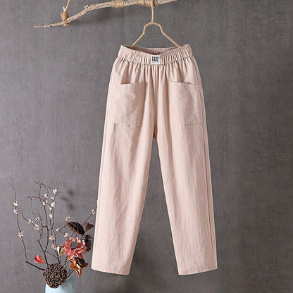 Margriet - Katoen En Linnen Effen Kleur Casual Broek