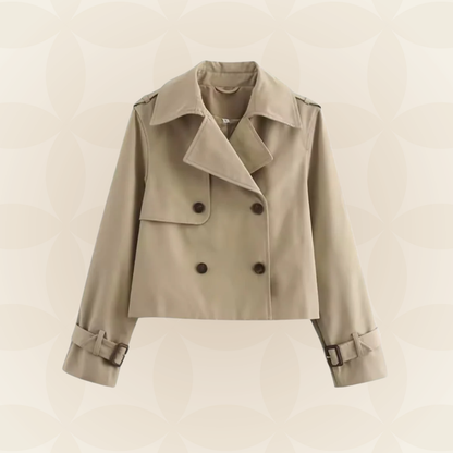 Marianne – Cropped trenchcoat jas met dubbele knopen