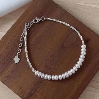 Madreperla Platte Parel Armband