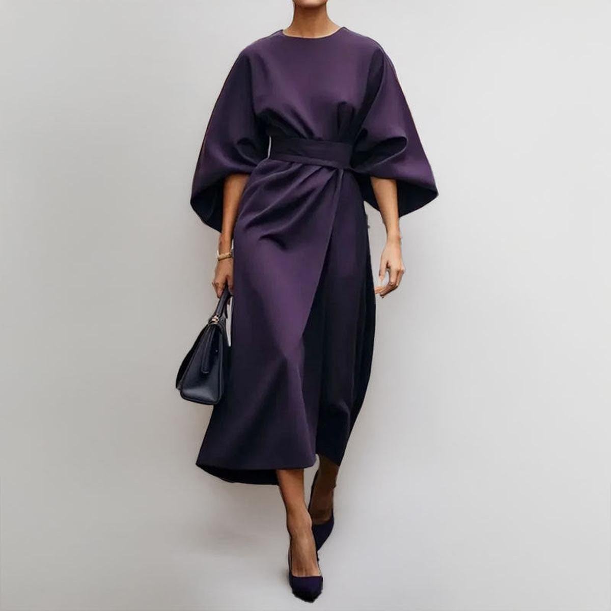 KATARZYNA | MAXI-JURK MET KIMONO-ERMEN