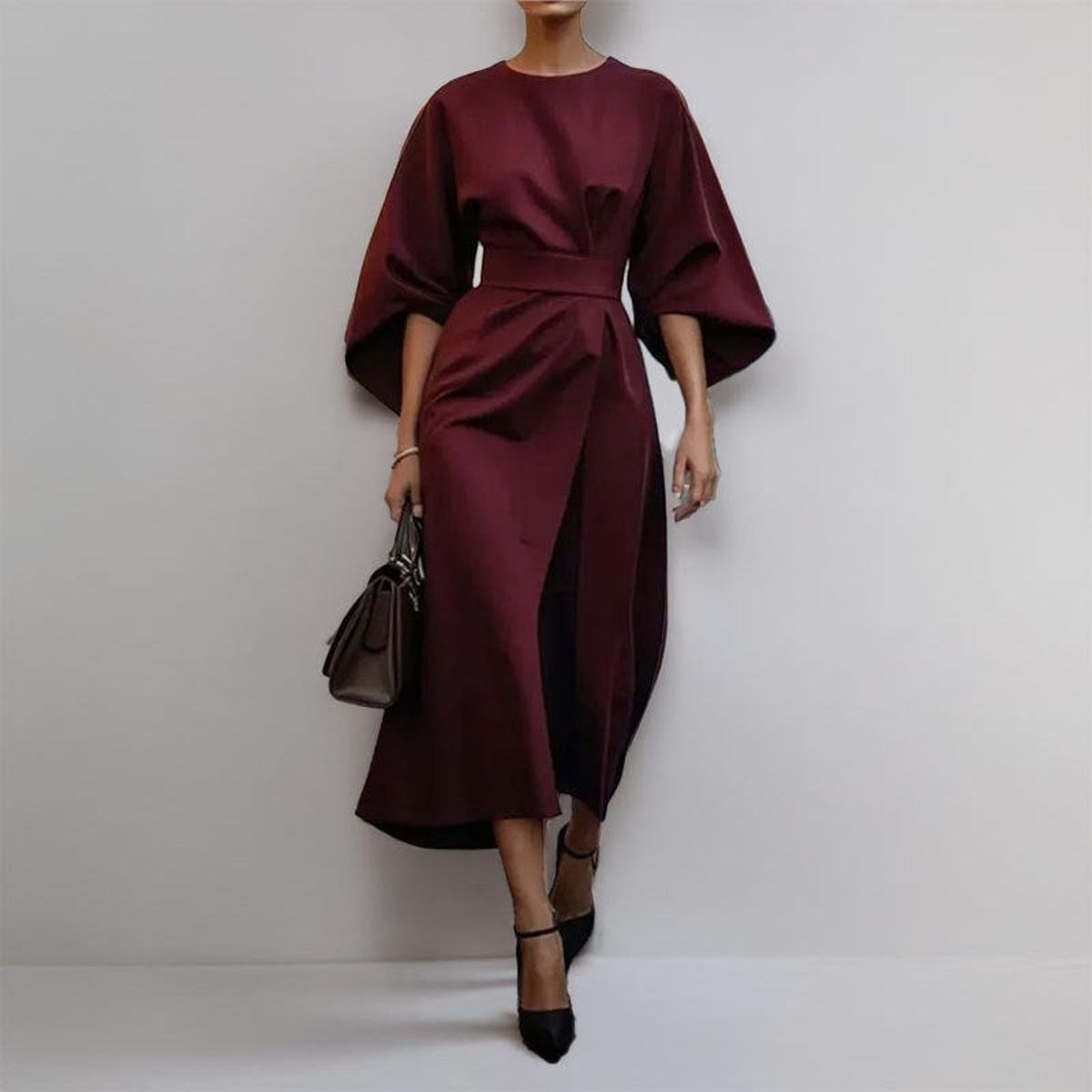 KATARZYNA | MAXI-JURK MET KIMONO-ERMEN