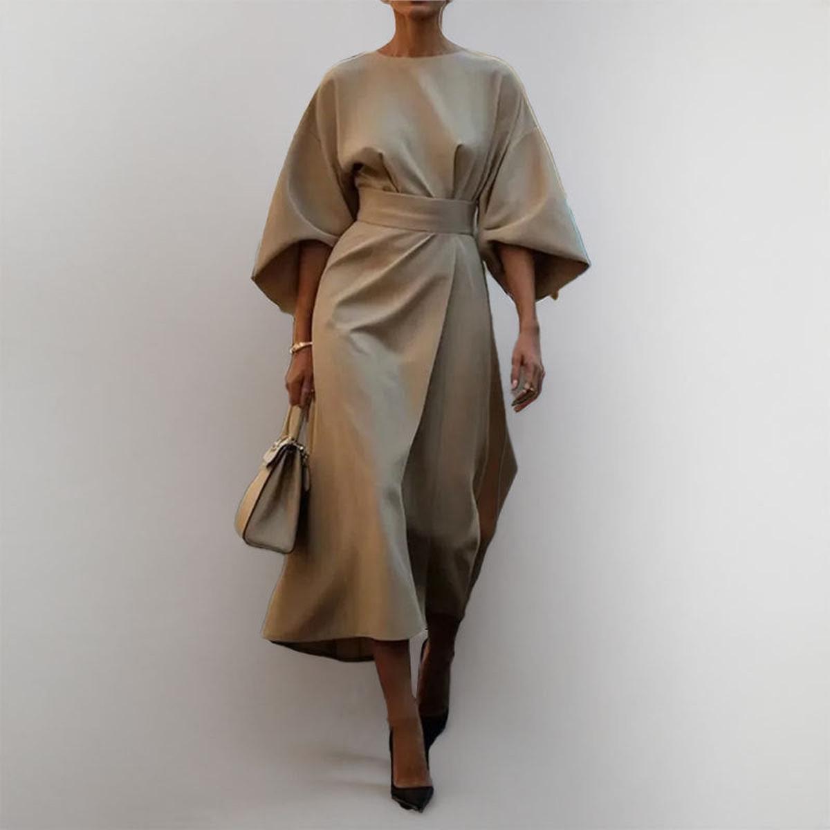KATARZYNA | MAXI-JURK MET KIMONO-ERMEN