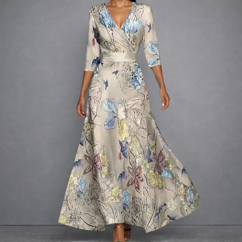 CALLA | Sculpting Floral Maxi Jurk voor elegante zelfverzekerdheid