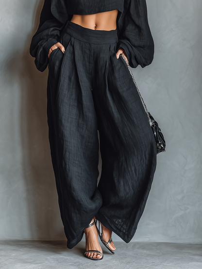 Tessy -- Off-shoulder set met wijde broek