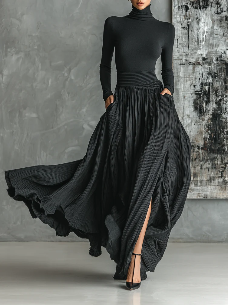 Evy -- Elegante set met plissé rok