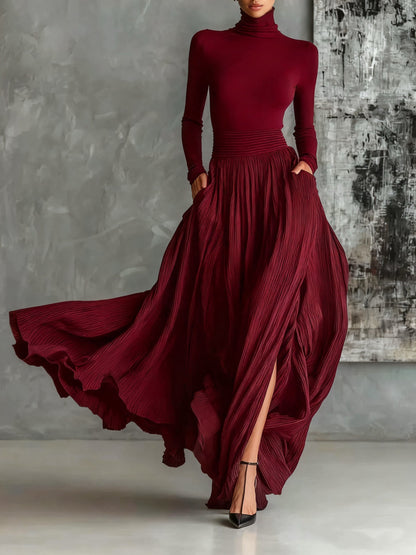 Evy -- Elegante set met plissé rok