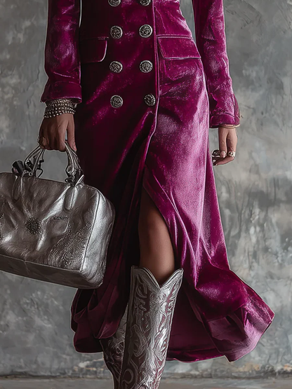 Vere - Fluwelen Blazer Maxi Jurk