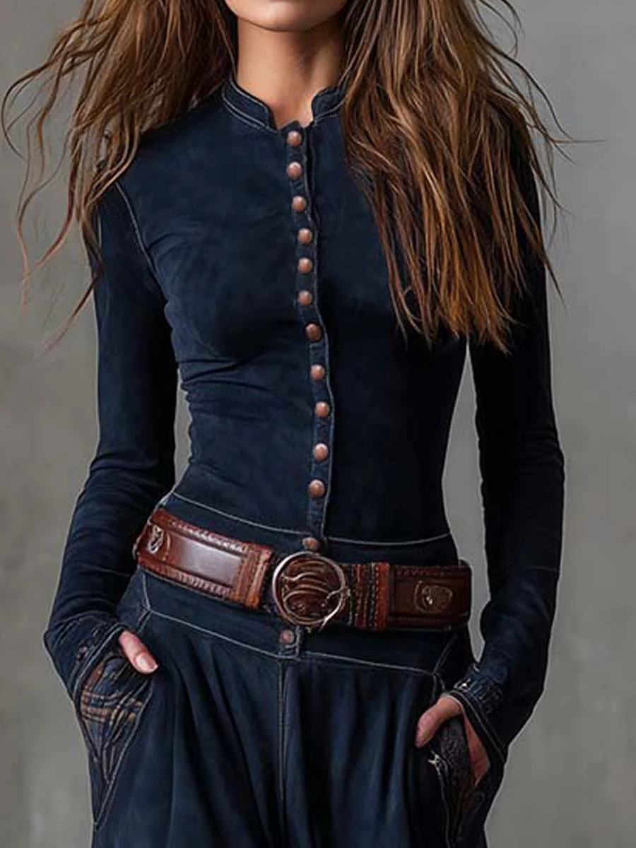 Ilse - Maxi jurk van suede met riem