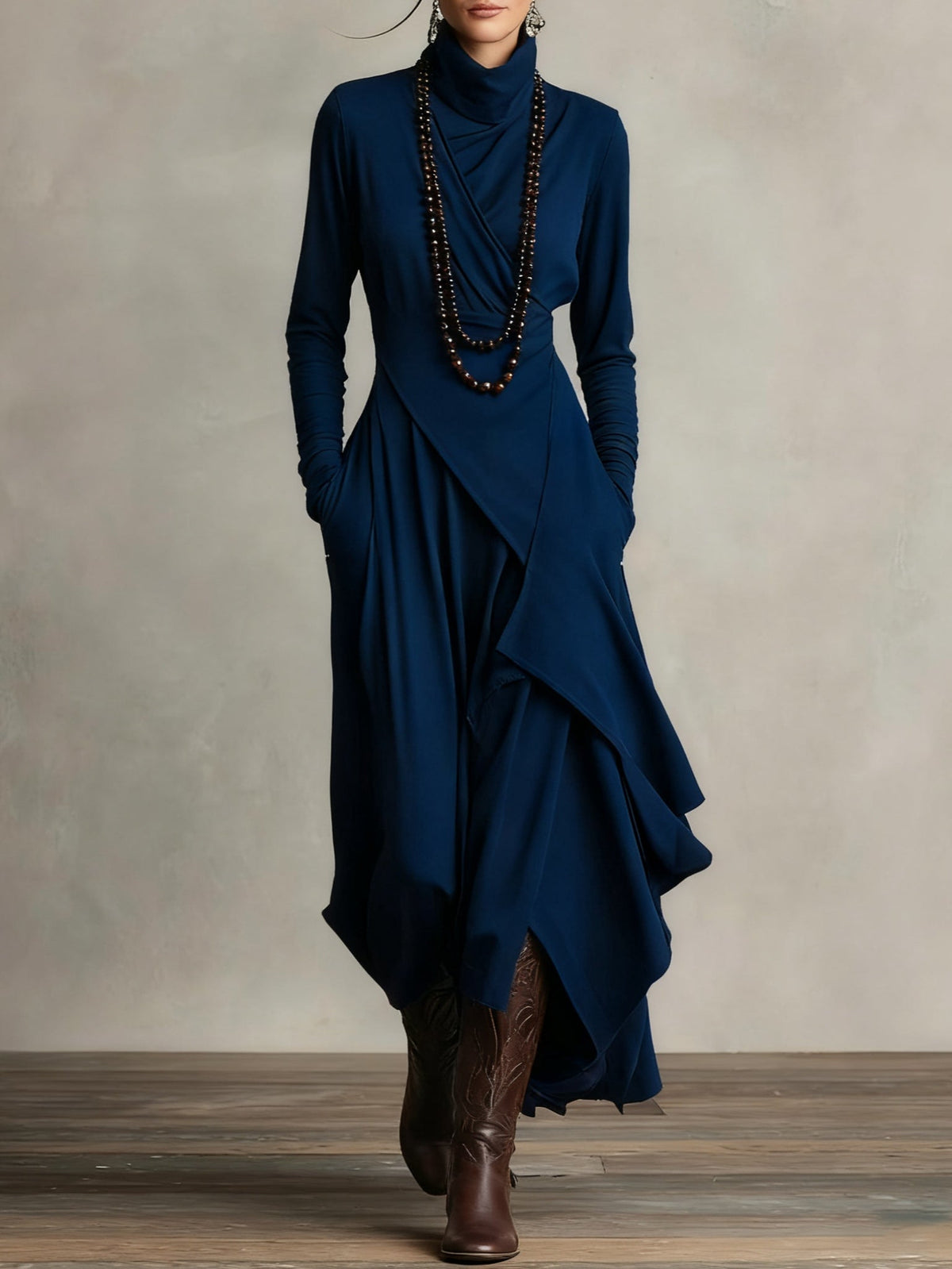 Marry - Maxi Jurk met Hoge Hals