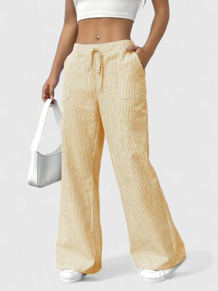 Manon – Comfortabele wide leg broek met strepen