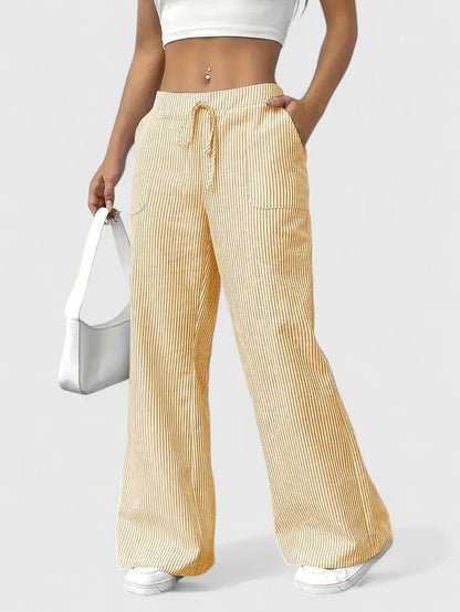 Manon – Comfortabele wide leg broek met strepen