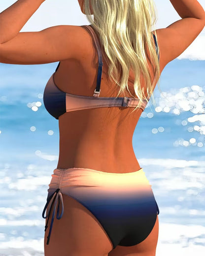 Bikini Kleurverloop Patroon Met Koord