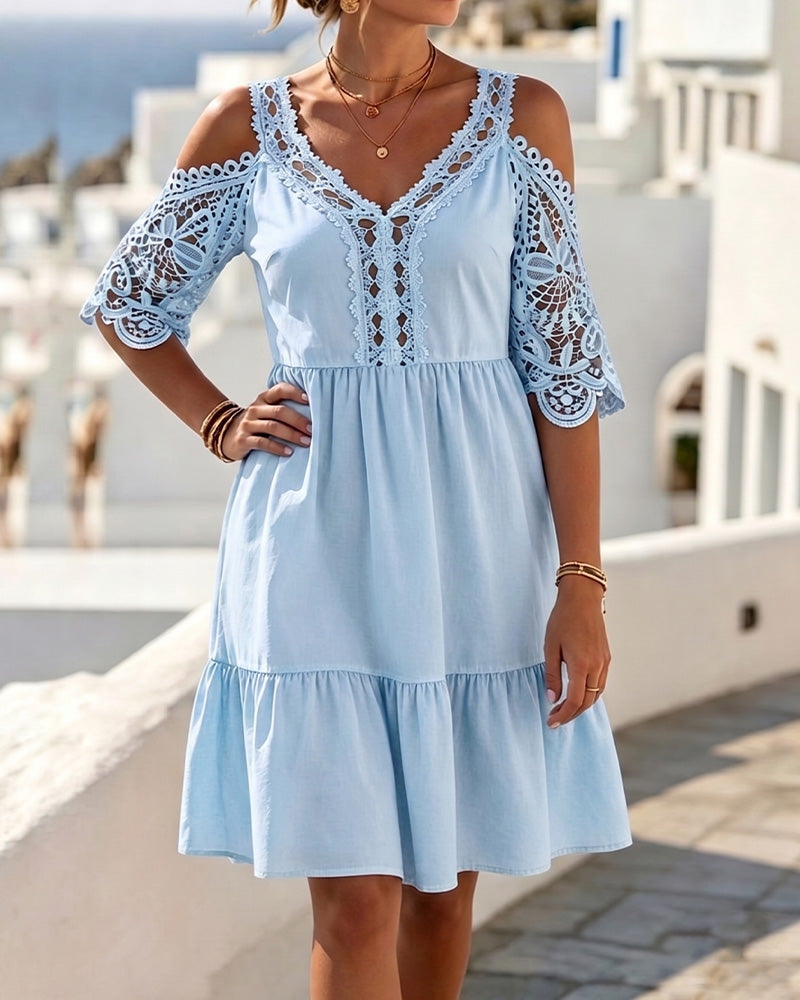 Lisette | Off-Shoulder Kanten Jurkje