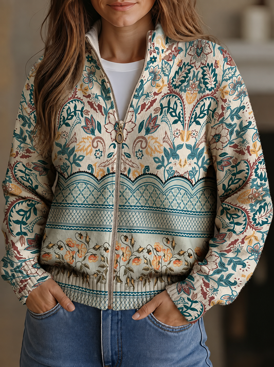 Sybilla™ | Vintage Bloemen Zip Vest