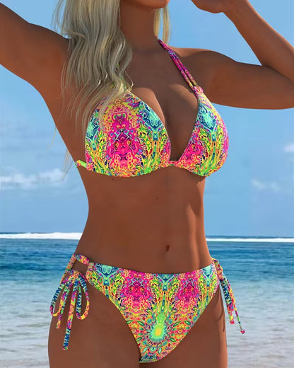 Bikini Kleurrijk Halter Druk