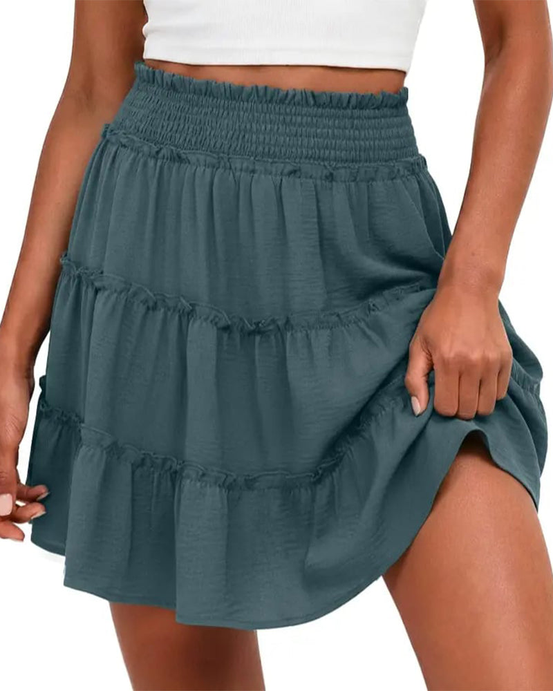 Liz - Rokje met ingebouwde shorts en elastische taille