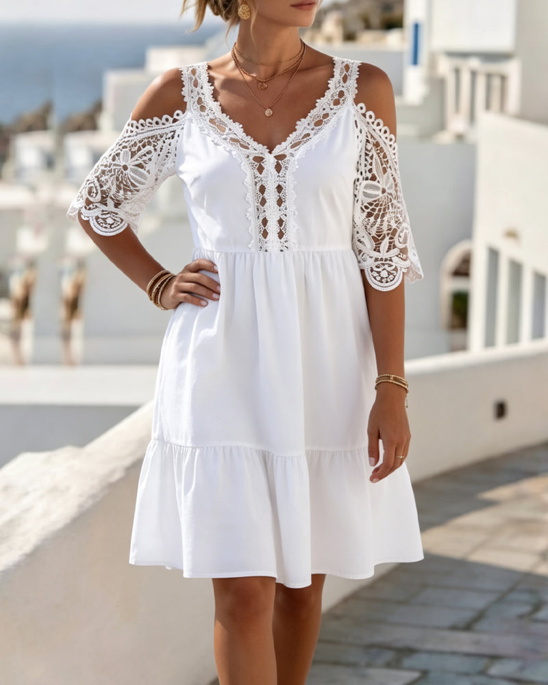 Lisette | Off-Shoulder Kanten Jurkje