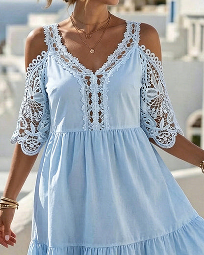 Lisette | Off-Shoulder Kanten Jurkje