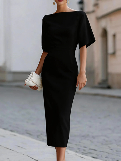 Bootneck Midi-lengte Aansluitend Jurk