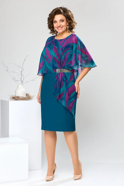 Jolanda - Chique knielange Chiffon Jurk