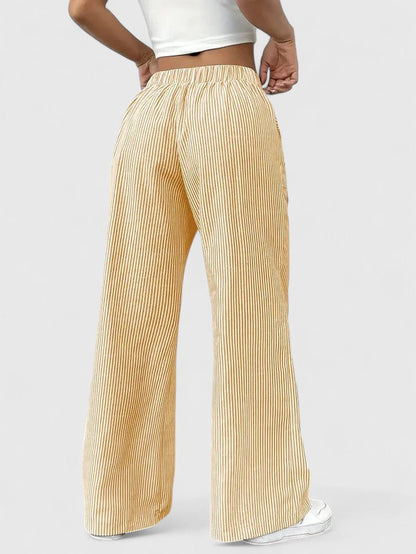Manon – Comfortabele wide leg broek met strepen