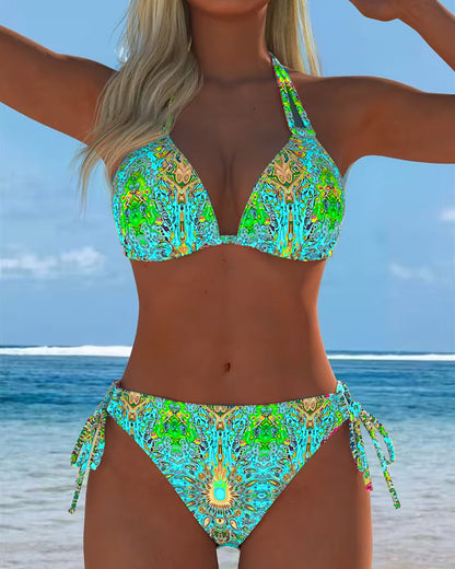 Bikini Kleurrijk Halter Druk