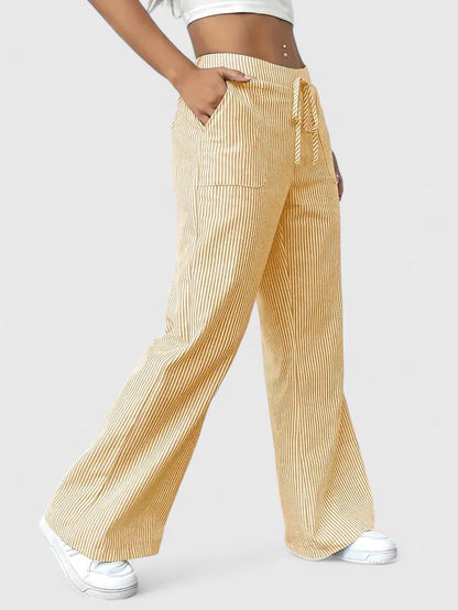 Manon – Comfortabele wide leg broek met strepen