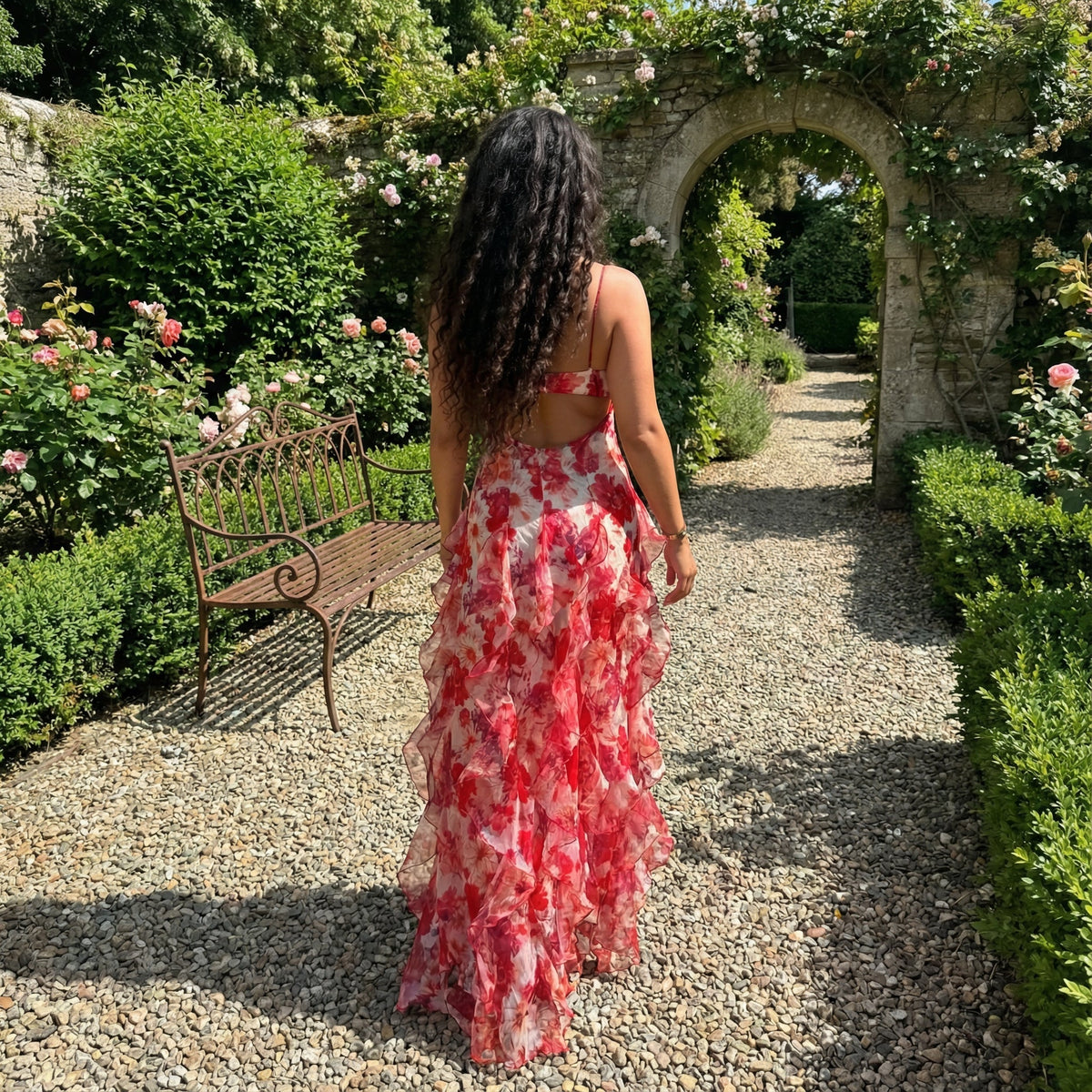 Cyranne - Maxi jurk met bloemenprint en volants