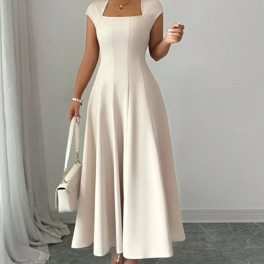 Margot | Elegante midi jurk vierkante hals
