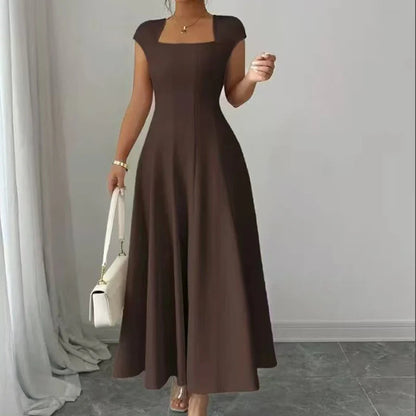 Margot | Elegante midi jurk vierkante hals