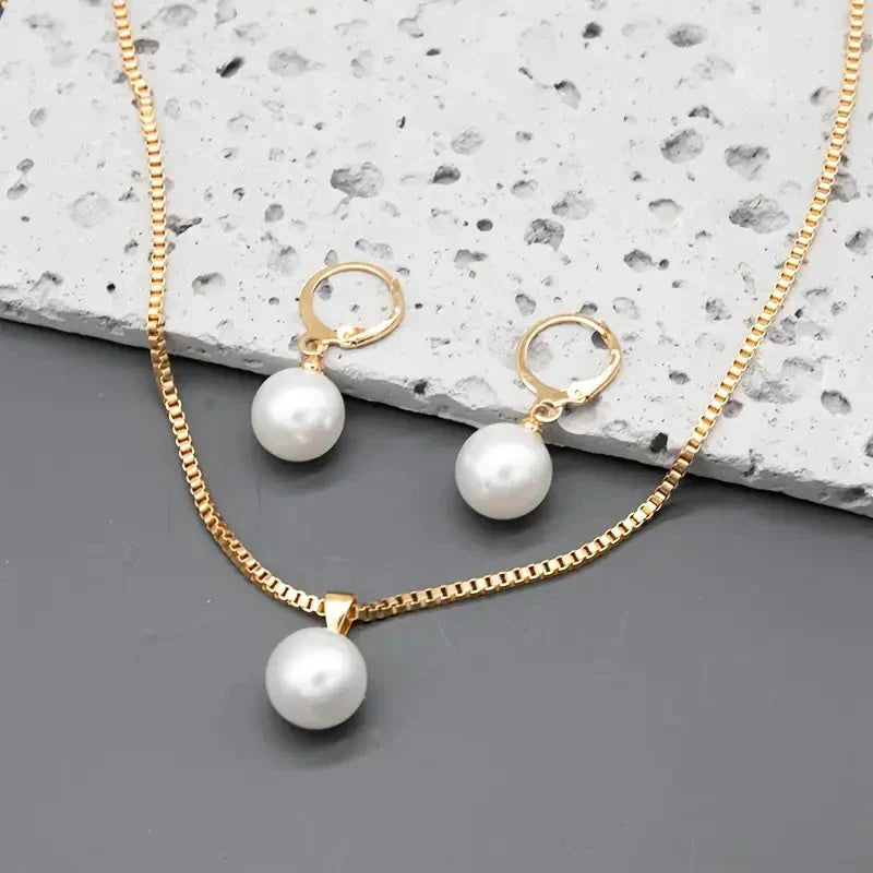 Elegante Gracevolle Parel Halsketting Set