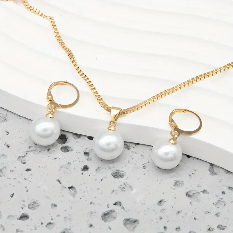 Elegante Gracevolle Parel Halsketting Set