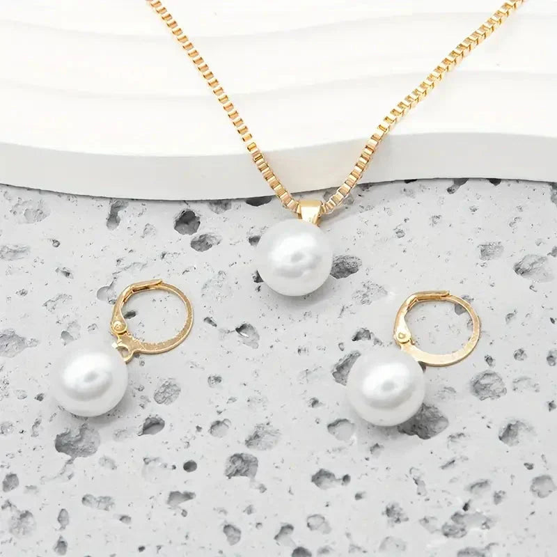 Elegante Gracevolle Parel Halsketting Set