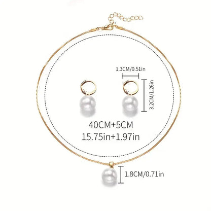 Elegante Gracevolle Parel Halsketting Set