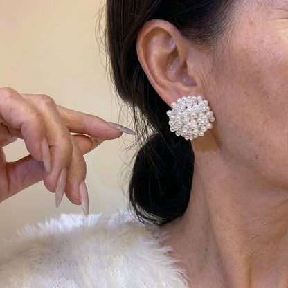Elegante Ingelegde Parel Oorbellen
