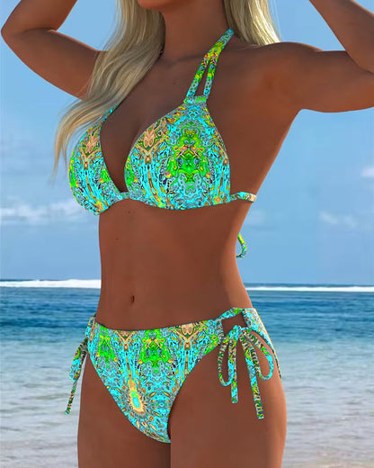 Bikini Kleurrijk Halter Druk