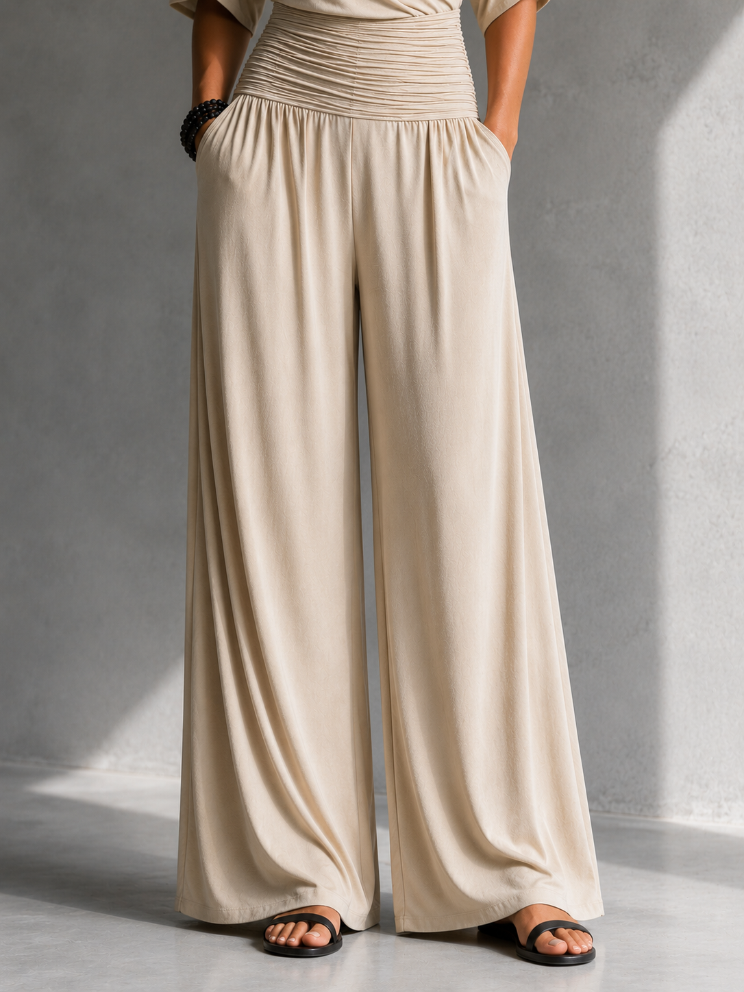 Demi | Jumpsuit met beige overslag