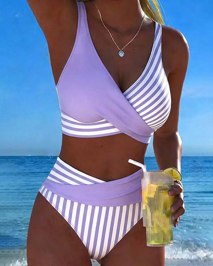 Bikini Kruzende Strepen Gedrukt