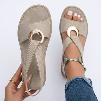 Gabriela - Platte Sandalen met Metaal Detail