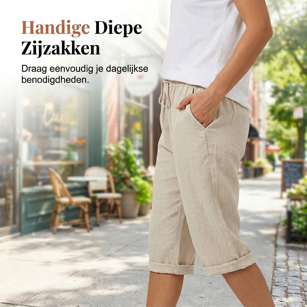 Julia | Katoen linnen Dames Shorts - 1+1 Gratis