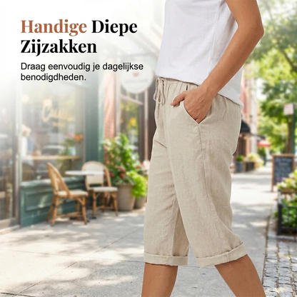Julia | Katoen linnen Dames Shorts - 1+1 Gratis
