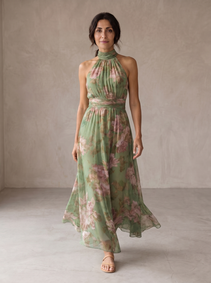 Livia | Maxidress Halter Bloemig Elegant