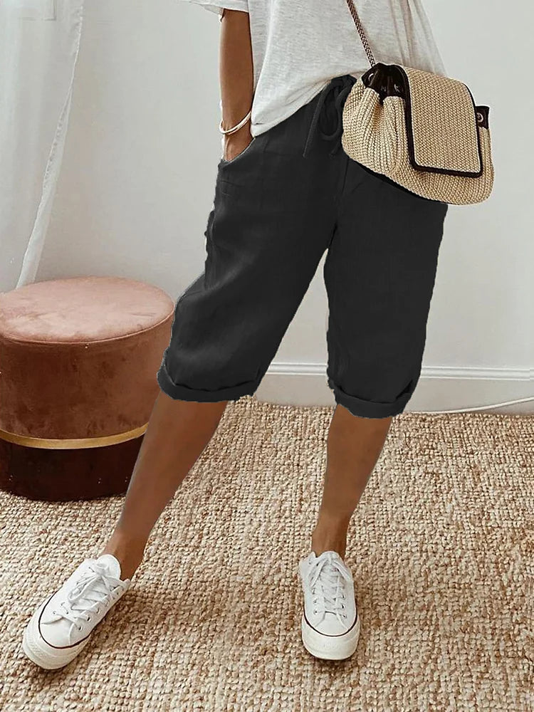 Julia | Katoen linnen Dames Shorts - 1+1 Gratis