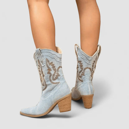 Selena – Orthopedische Denim Enkellaarsjes