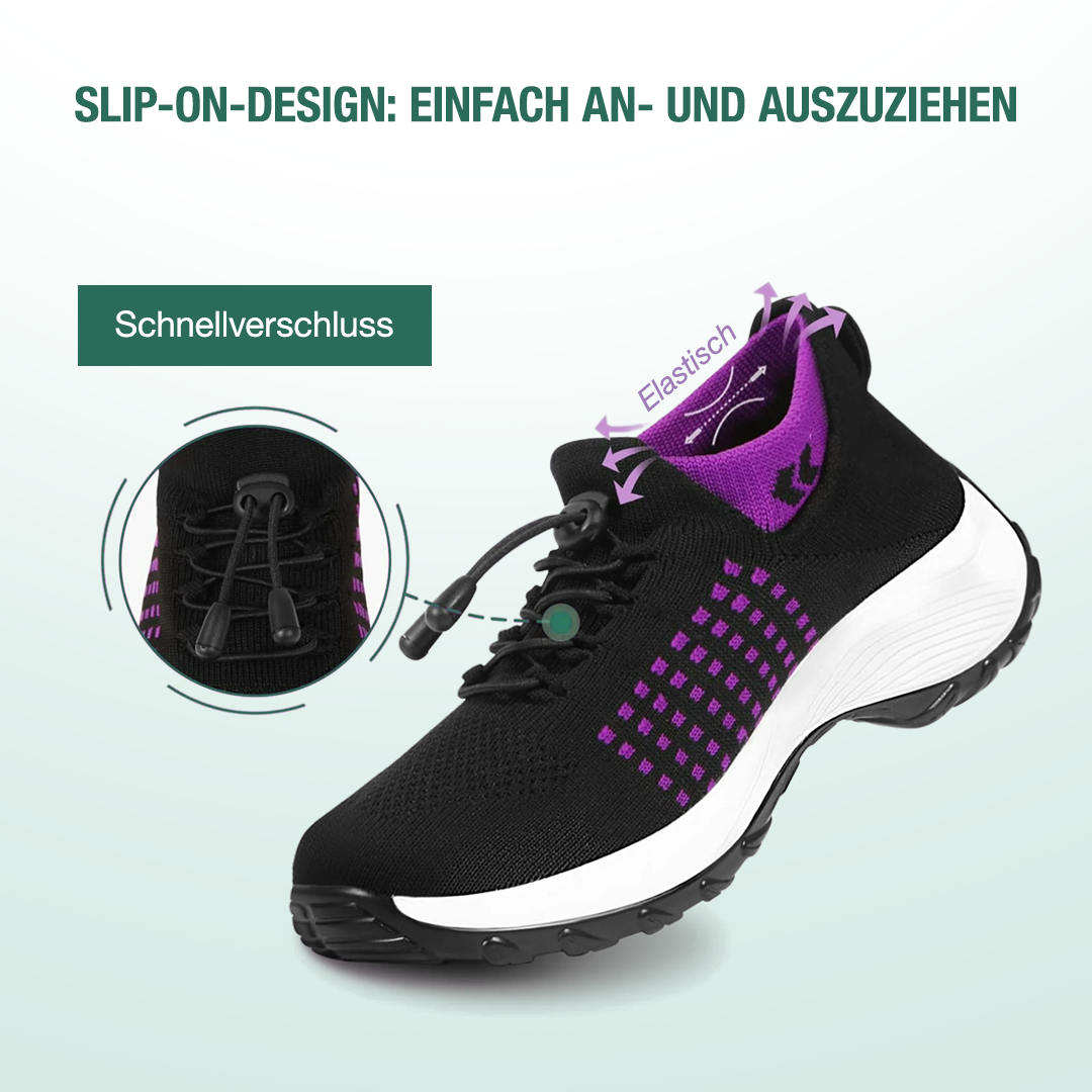 Ambulo Orthopedische Schoenen Gebreide Stof - Paars Zwart