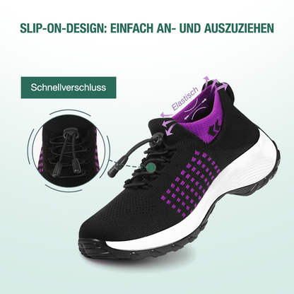 Ambulo Orthopedische Schoenen Gebreide Stof - Paars Zwart