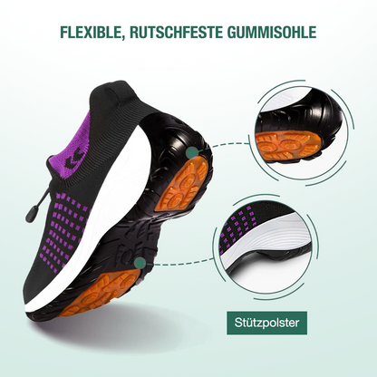 Ambulo Orthopedische Schoenen Gebreide Stof - Paars Zwart