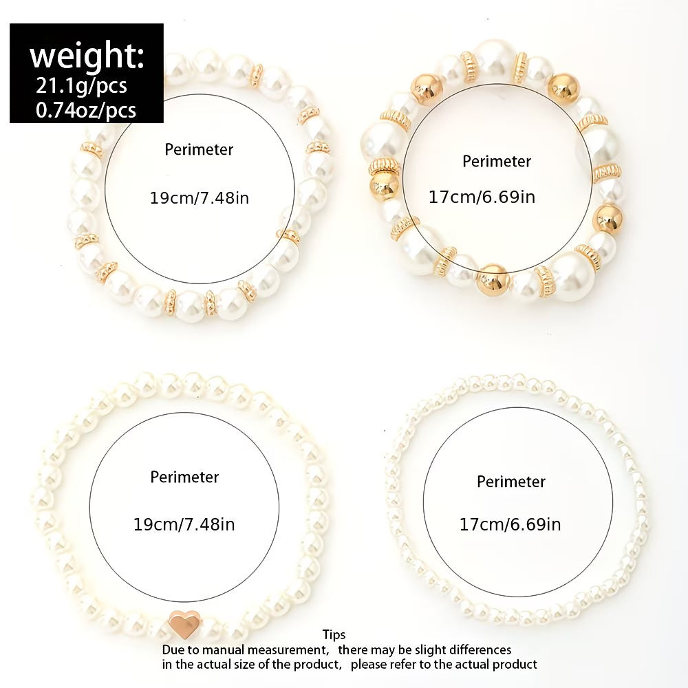 Parel Stapelarmband Set van 4