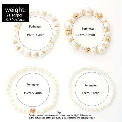 Parel Stapelarmband Set van 4